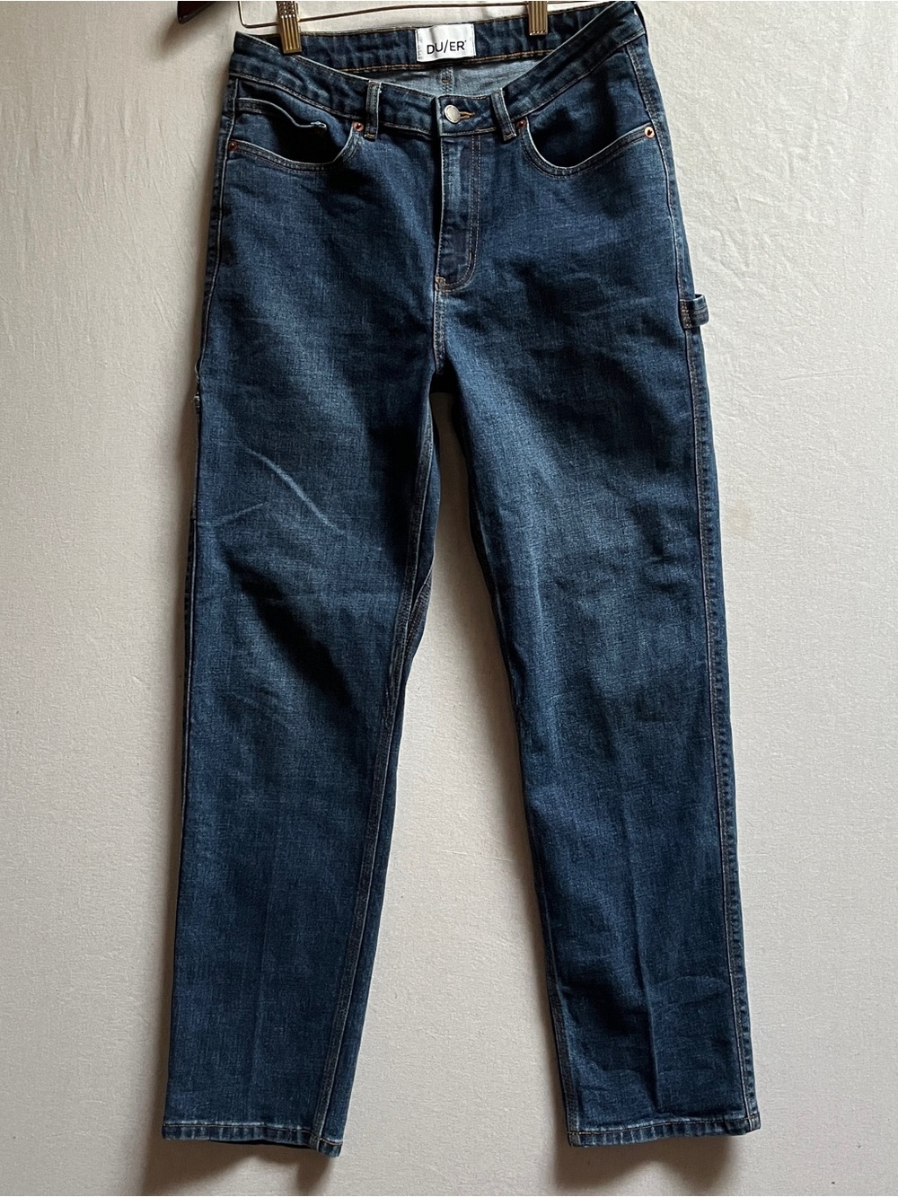 DUER Mens Performance Stretch Denim Dark Blue Straight Leg Jeans Size 29